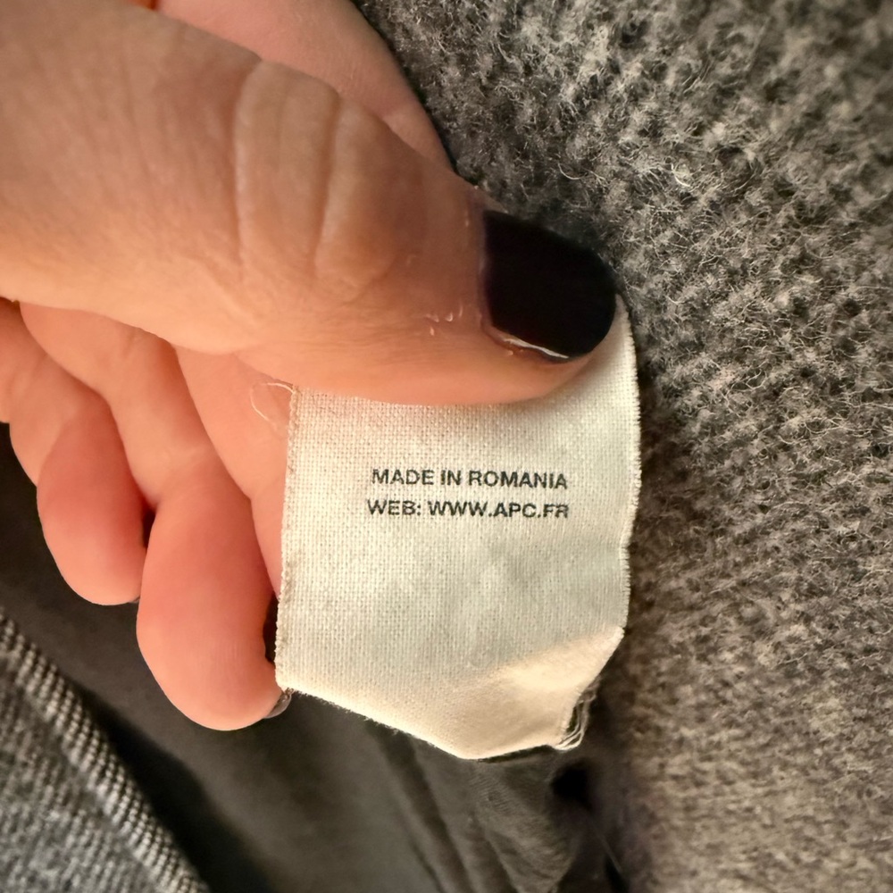 A.P.C. Women's Charcoal Pea Coat - Picture 5 of 6